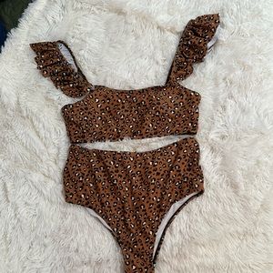 Chetah print shein bathing suit